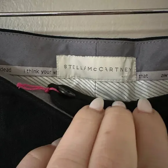 Stella McCartney Black Linen Straight Leg Trousers Size 36 - Picture 5 of 9